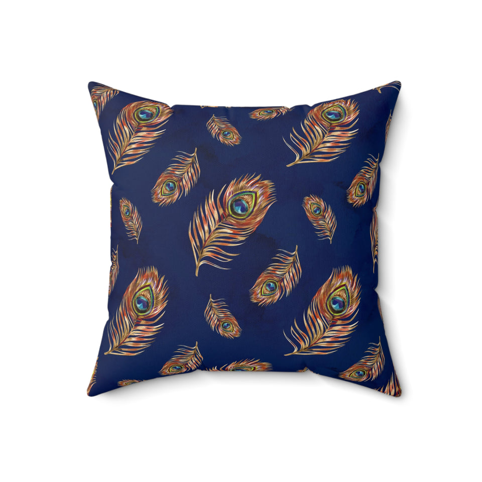 33PCF  Peacock Feather Pillow