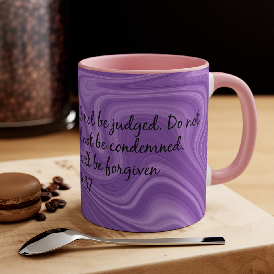 10CMSM  Colorful Marble and Luke 6:37 Mug