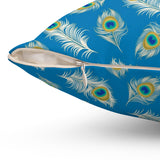 19PCF  Peacock Feather Pillow