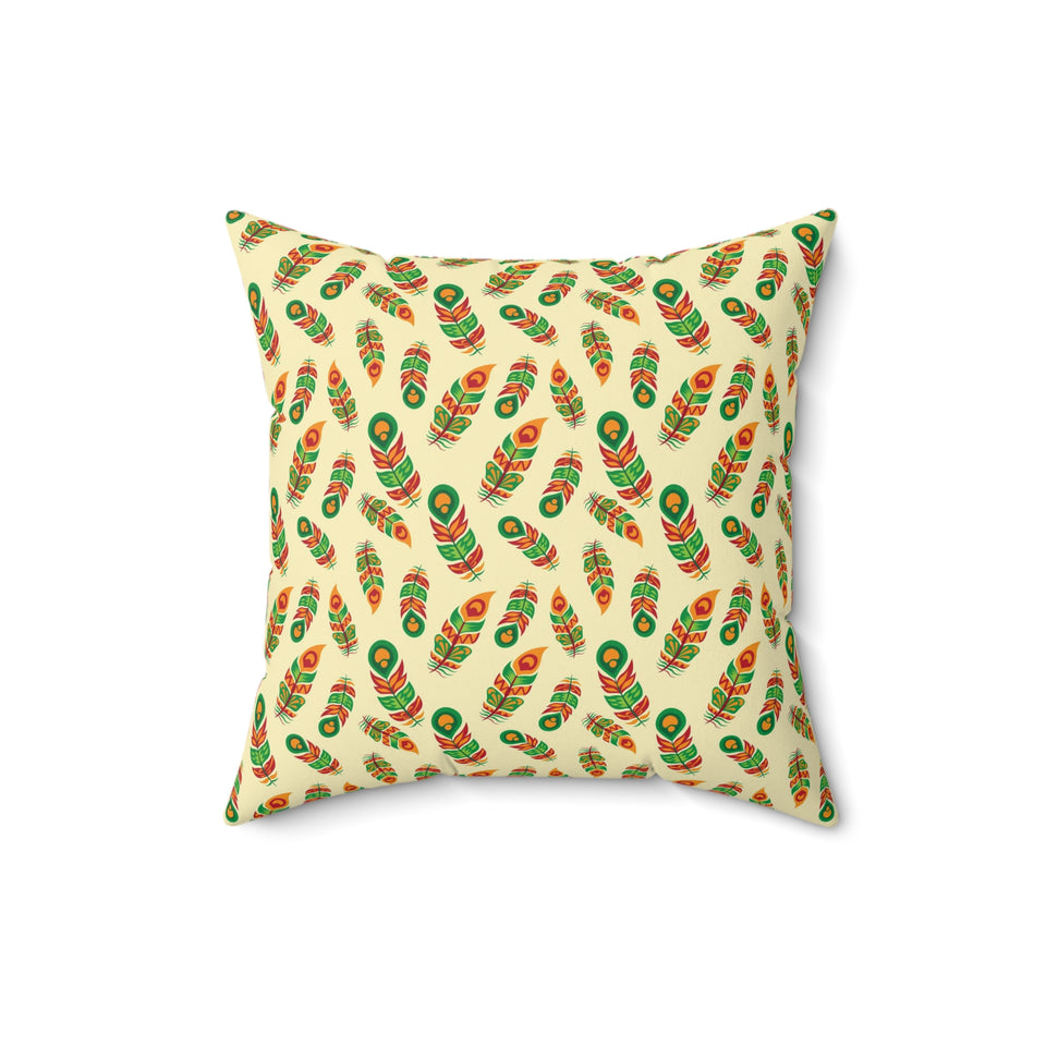 43PCF  Peacock Feather Pillow