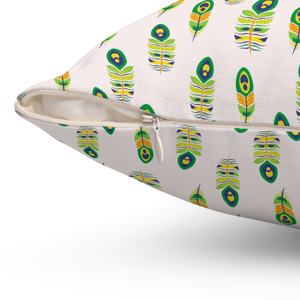 42PCF  Peacock Feather Pillow