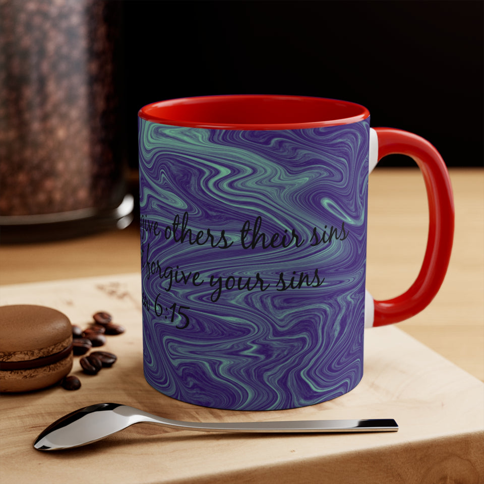 3CMSM  Colorful Marble Matthew 6:15 Mug