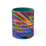 35CMSM  Colorful Marble Isaiah 61:1 Mug