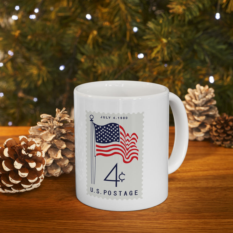 1FSM  US Flag Stamp Mug
