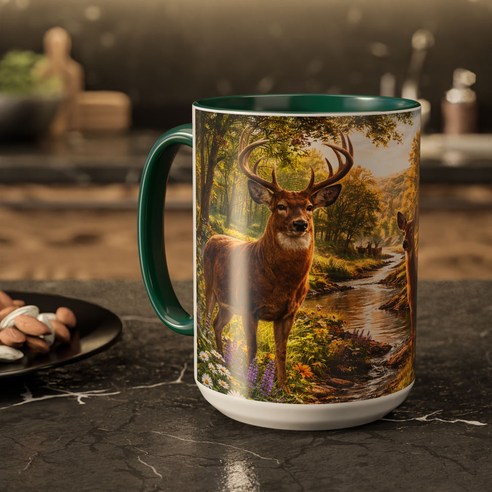 AM58  Whitetail Deer Woodland Mug