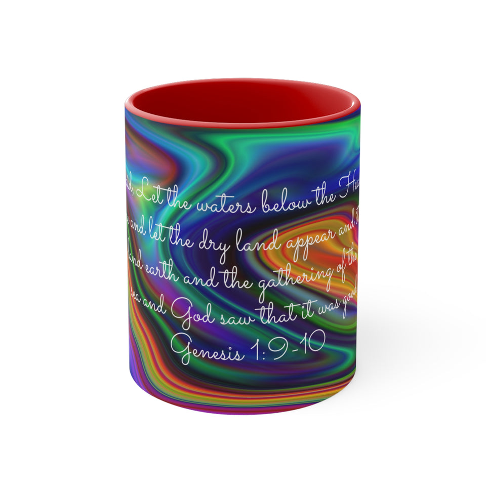 58CMSM  Colorful Marble Genesis 1:9-10 Mug