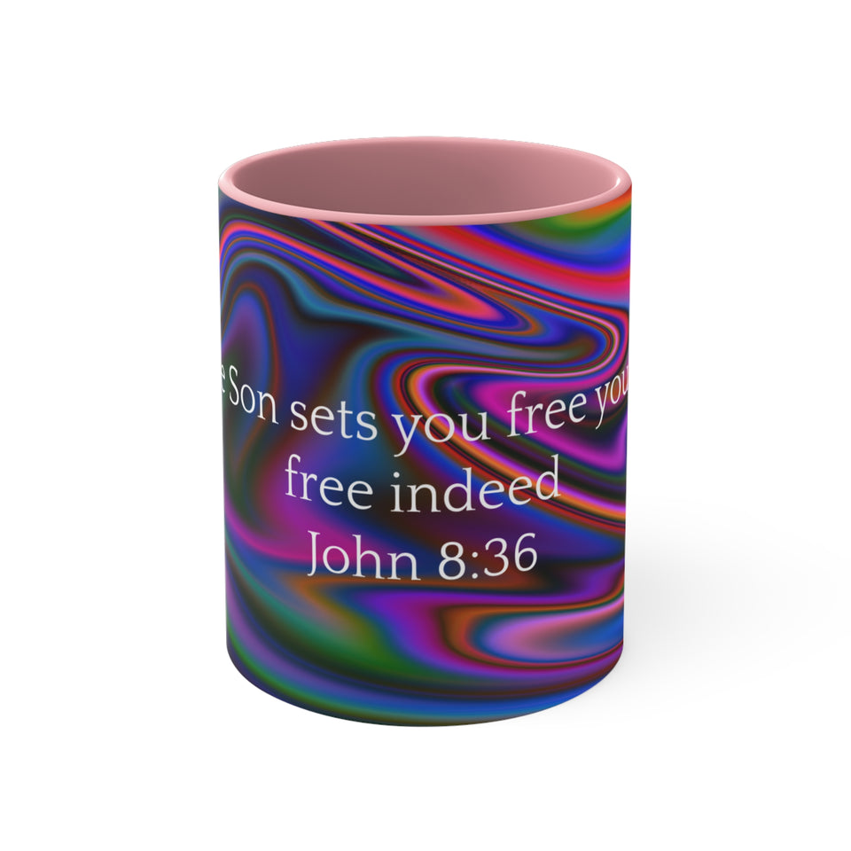 33CMSM  Colorful Marble John 8:36 Mug