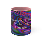 33CMSM  Colorful Marble John 8:36 Mug