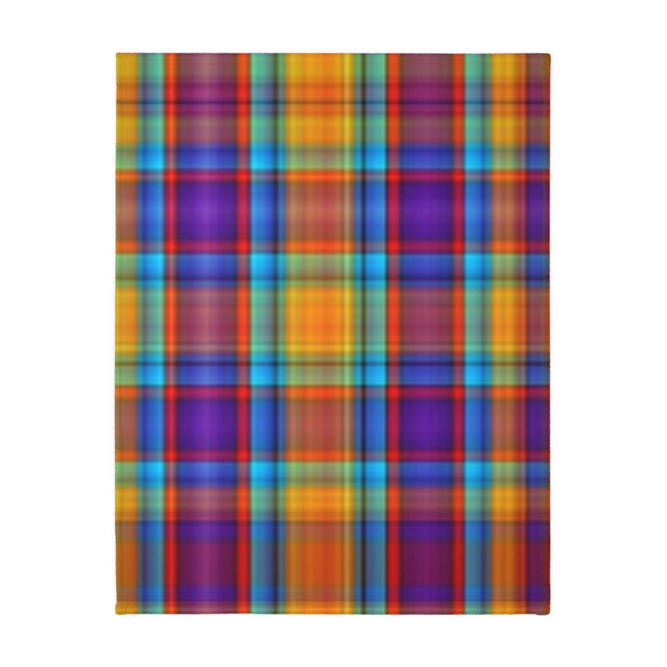 49CB  Colorful Plaid Blanket