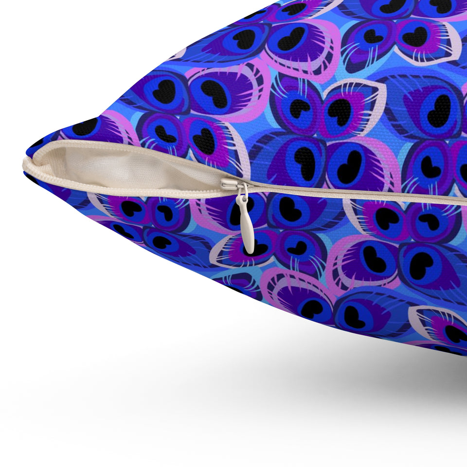 21PCF  Peacock Feather Pillow