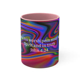 48CMSM Colorful Marble John 4:24 Mug