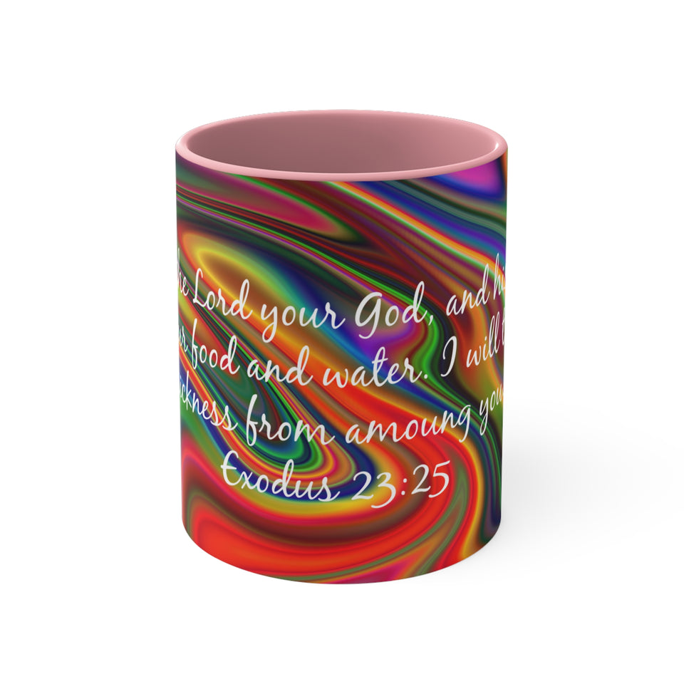 69CMSM  Colorful Marble Exodus 23:25 Mug