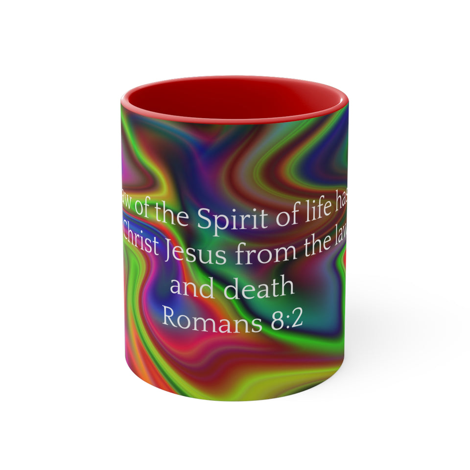 38CMSM  Colorful Marble Romans 8:2  Mug