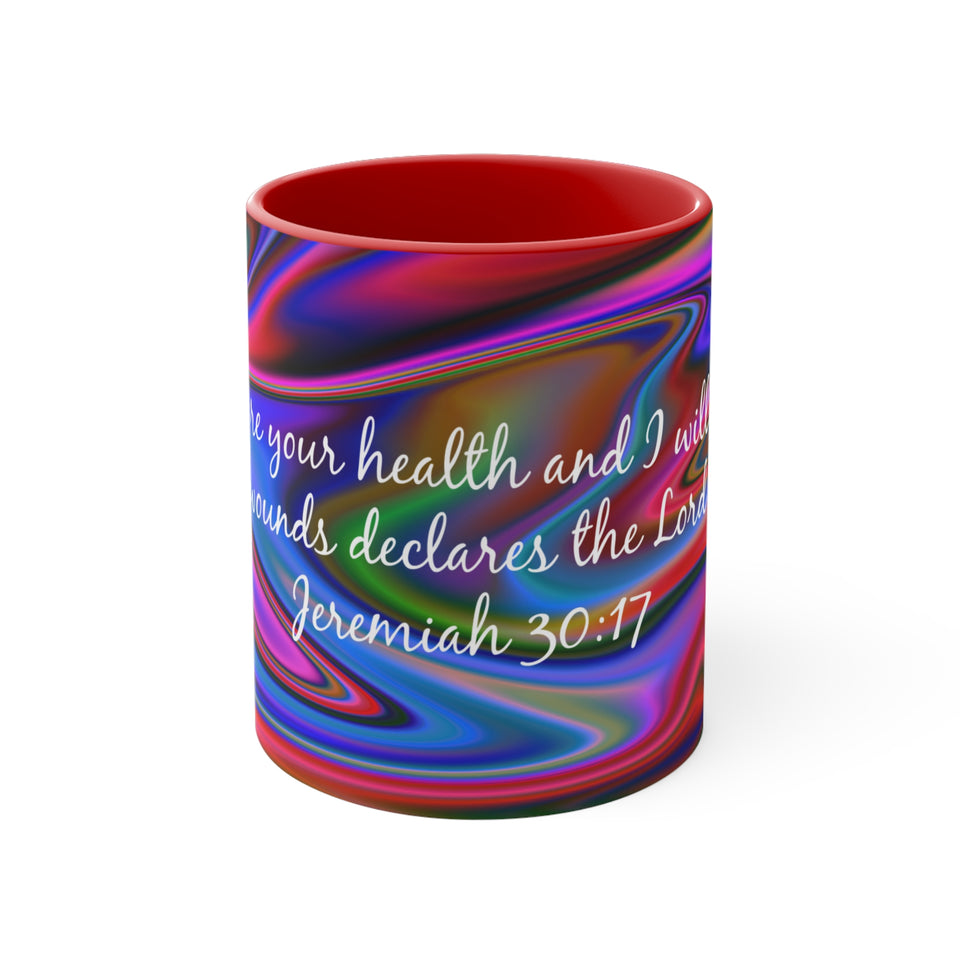 66CMSM  Colorful Marble Jeremiah 30:17 Mug