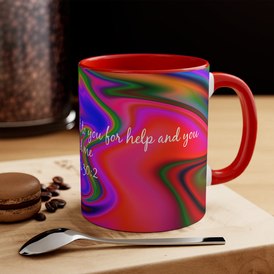 68CMSM  Colorful Marble Psalms 30:2 Mug