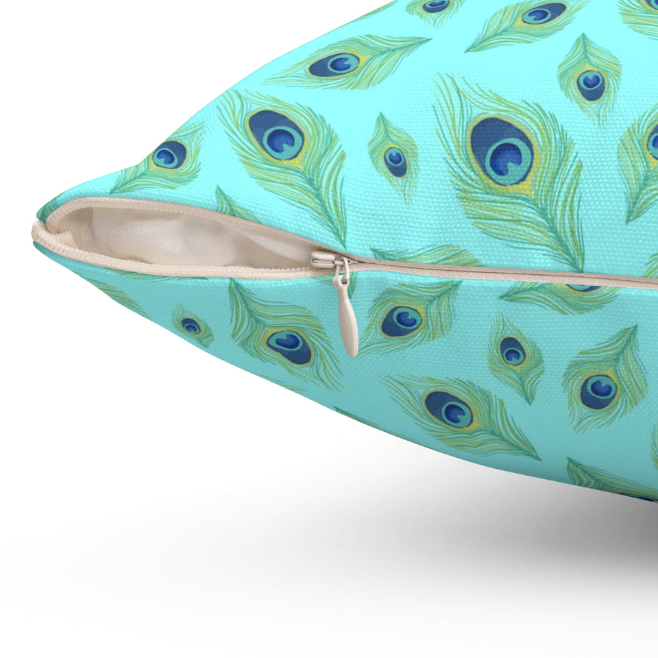 64PCF  Peacock Feather Pillow