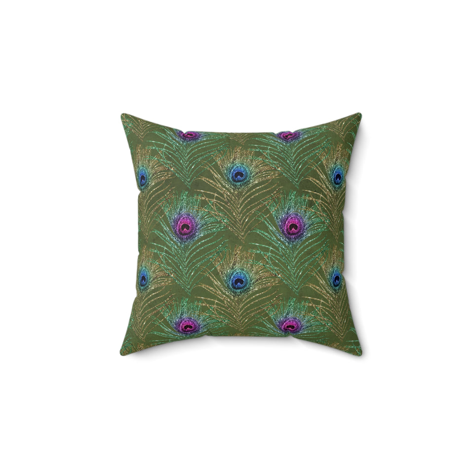 9PCF  Peacock Feather Pillow