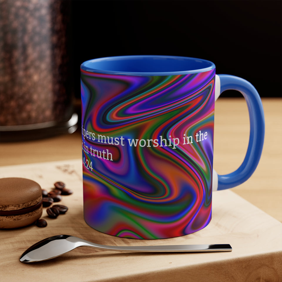 48CMSM Colorful Marble John 4:24 Mug