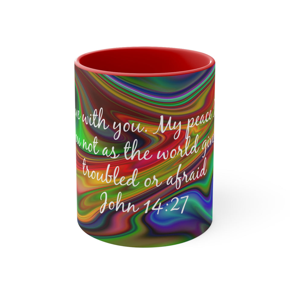80CMSM  Colorful Marble John 14:27  Mug