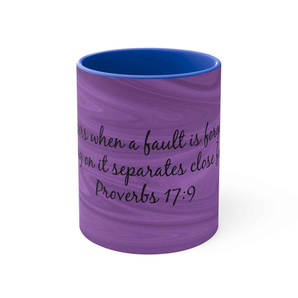 14CMSM  Colorful Marble Proverbs 17:9 Mug