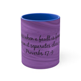 14CMSM  Colorful Marble Proverbs 17:9 Mug