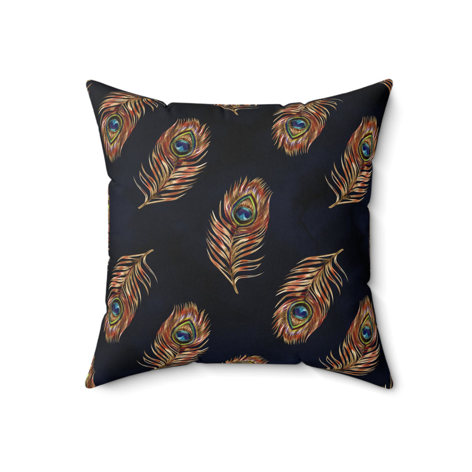 56PCF  Peacock Feather Pillow