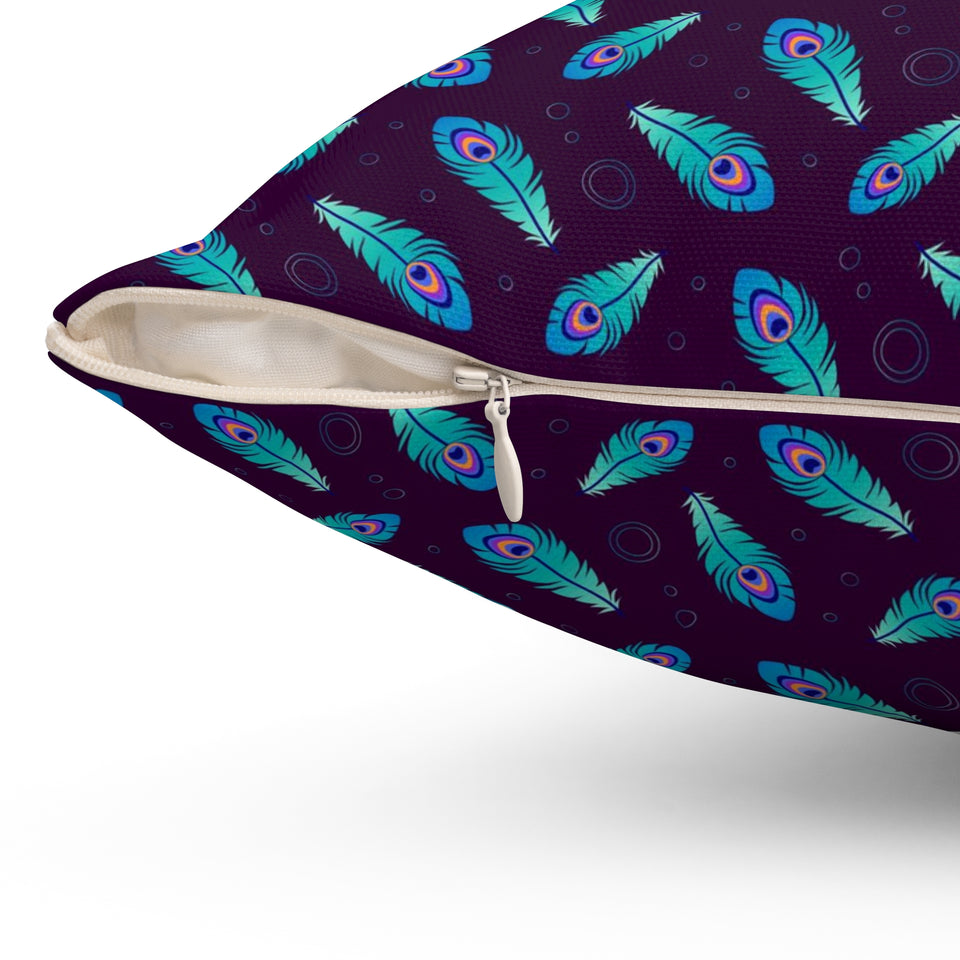 54PCF  Peacock Feather Pillow