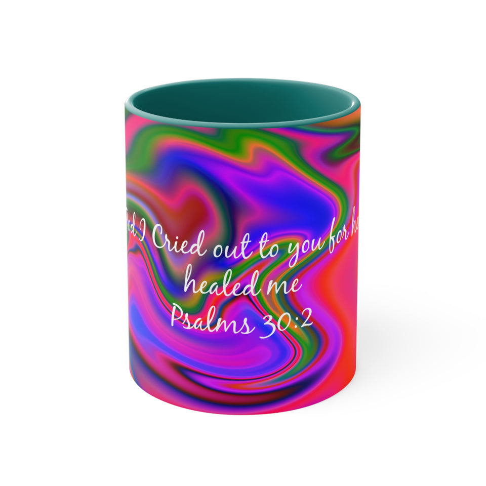 68CMSM  Colorful Marble Psalms 30:2 Mug