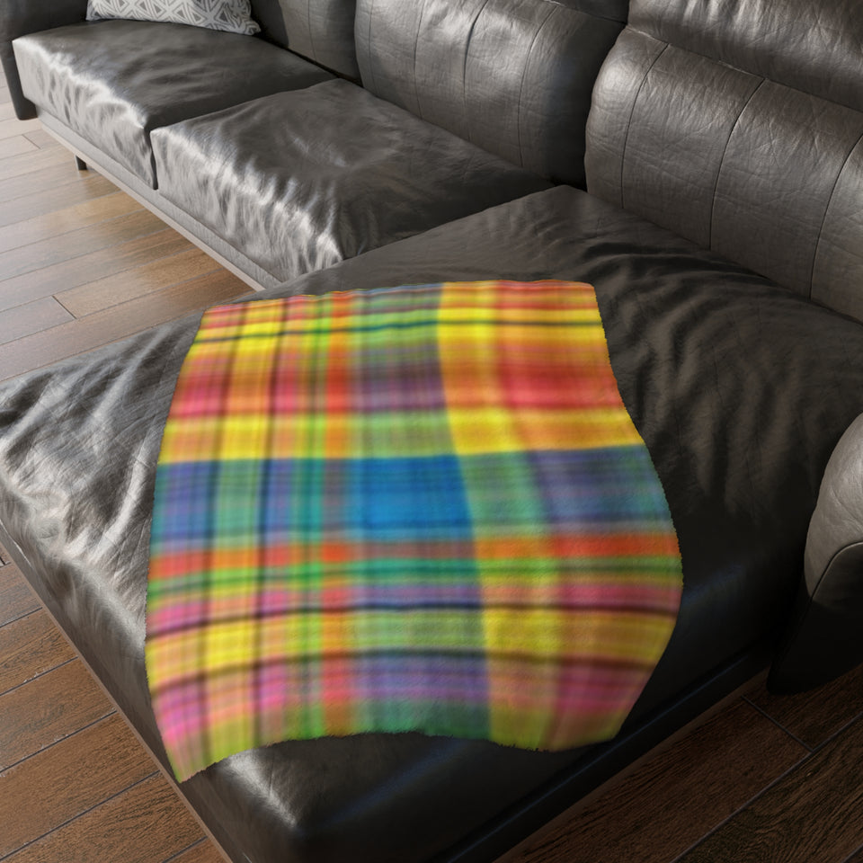69CB  Colorful Plaid Blanket