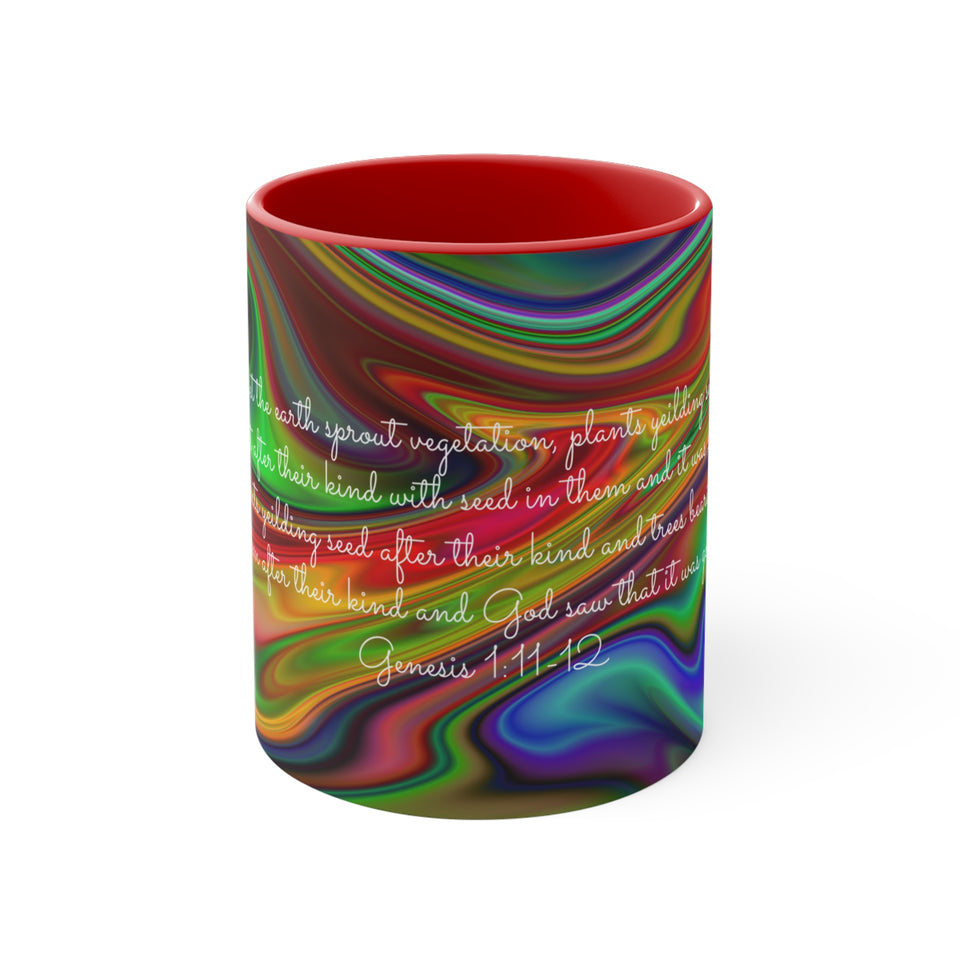 57CMSM  Colorful Marble Genesis 1:11-12 Mug