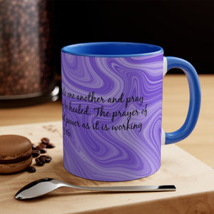 12CMSM  Colorful Marble James 5:16 Mug