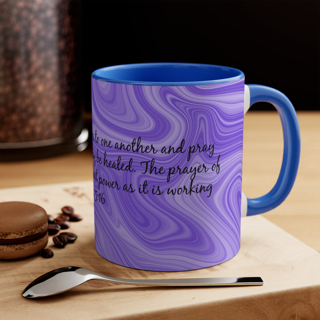 12CMSM  Colorful Marble James 5:16 Mug