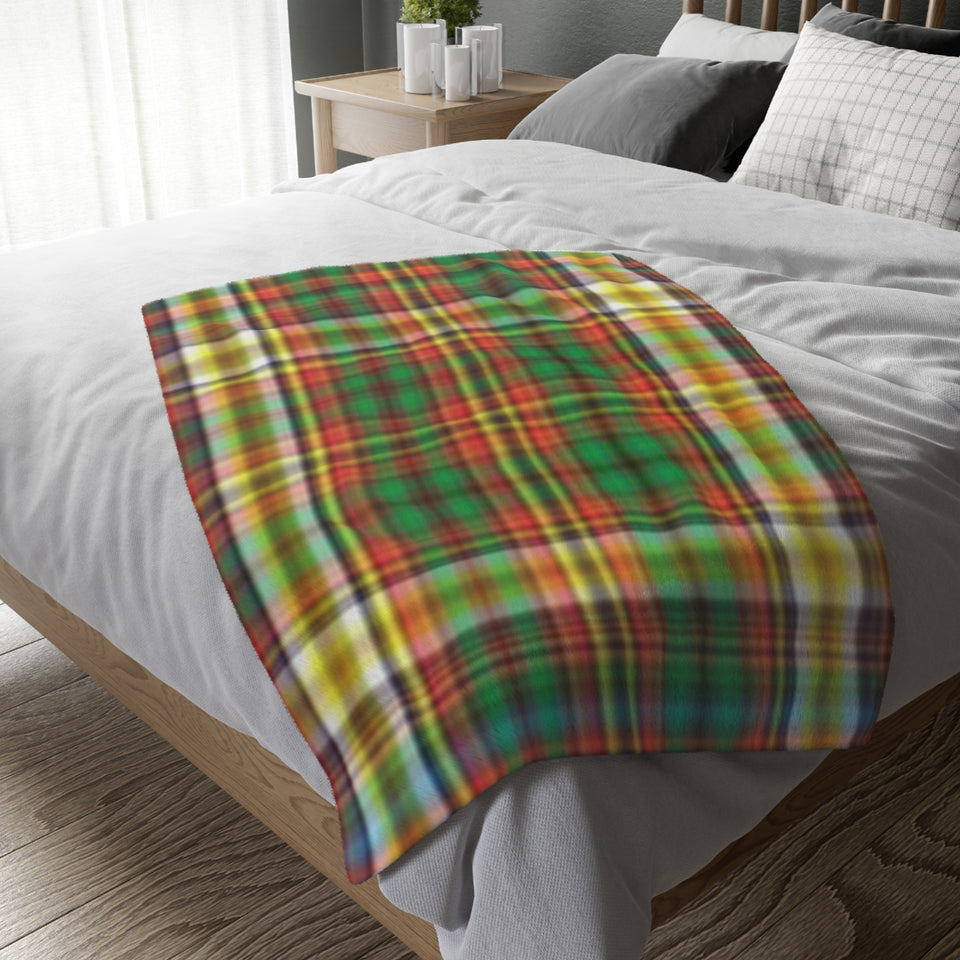 66CB  Colorful Plaid Blanket