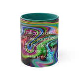 28CMSM  Colorful Marble Galatians 5:13 Mug