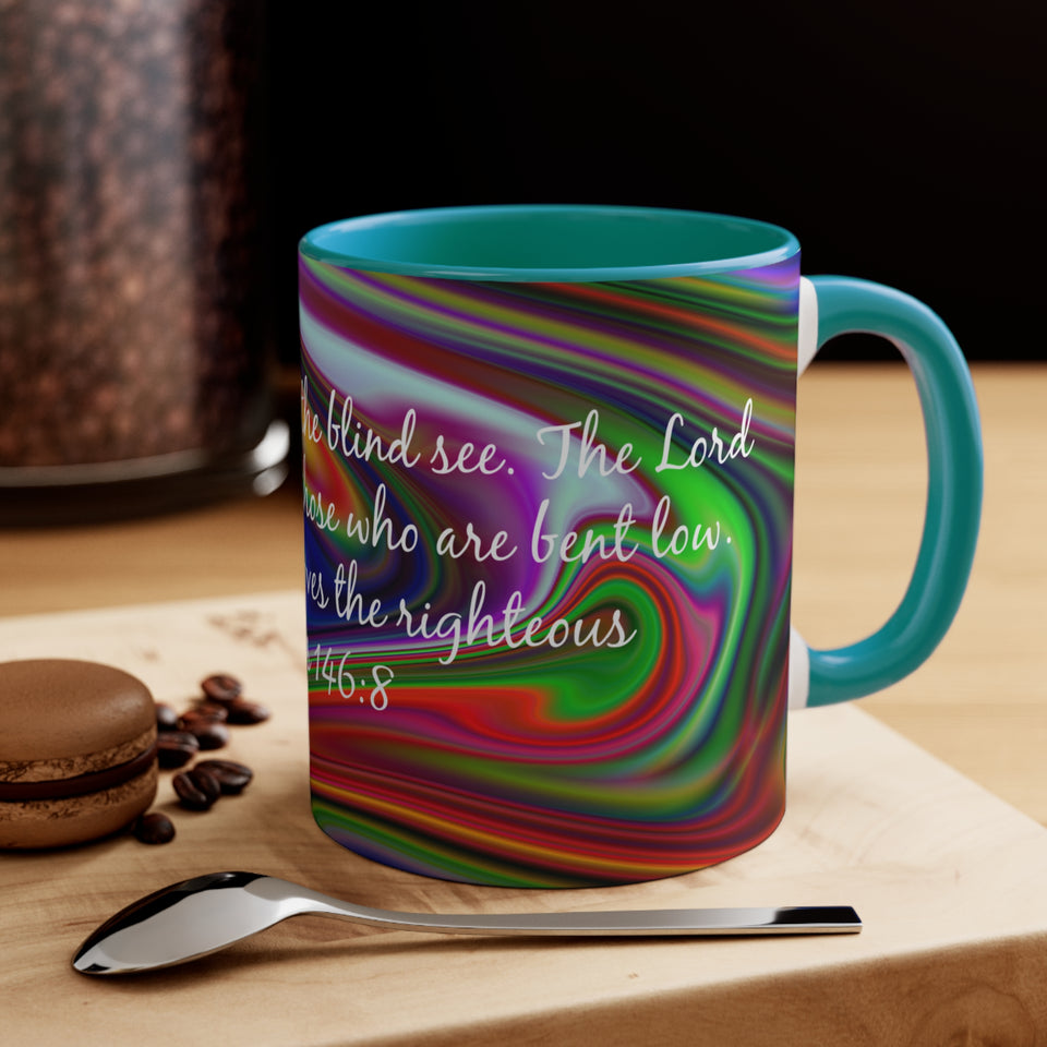 73CMSM  Colorful Marble Psalms 146:8 Mug