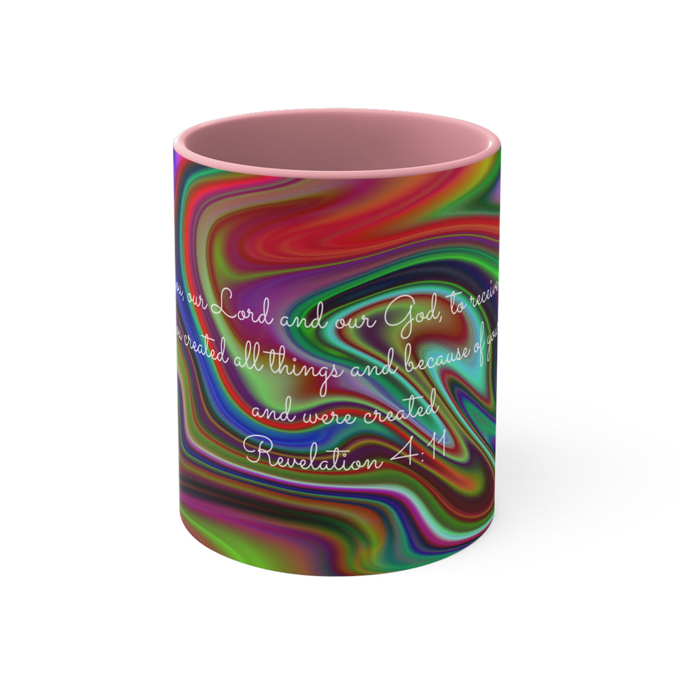 55CMSM  Colorful Marble Revelation 4:11 Mug