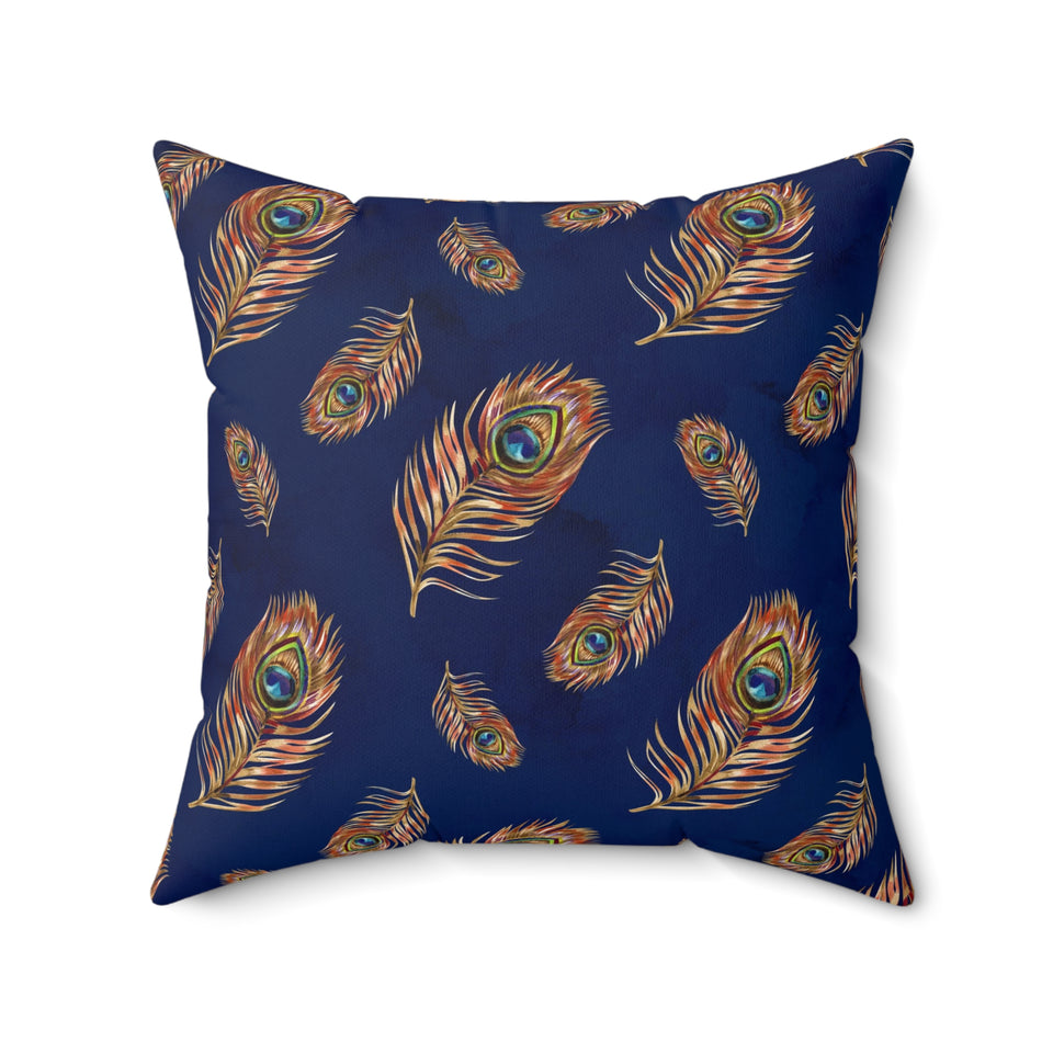 33PCF  Peacock Feather Pillow