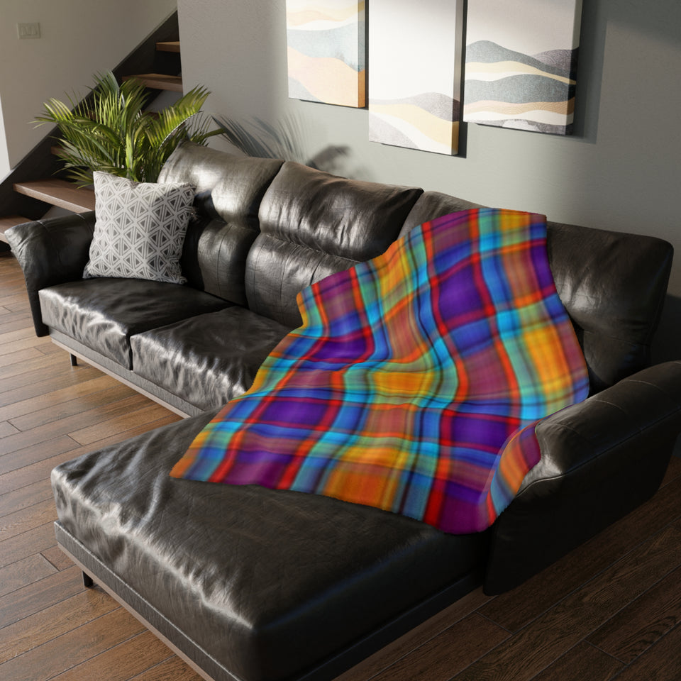 49CB  Colorful Plaid Blanket