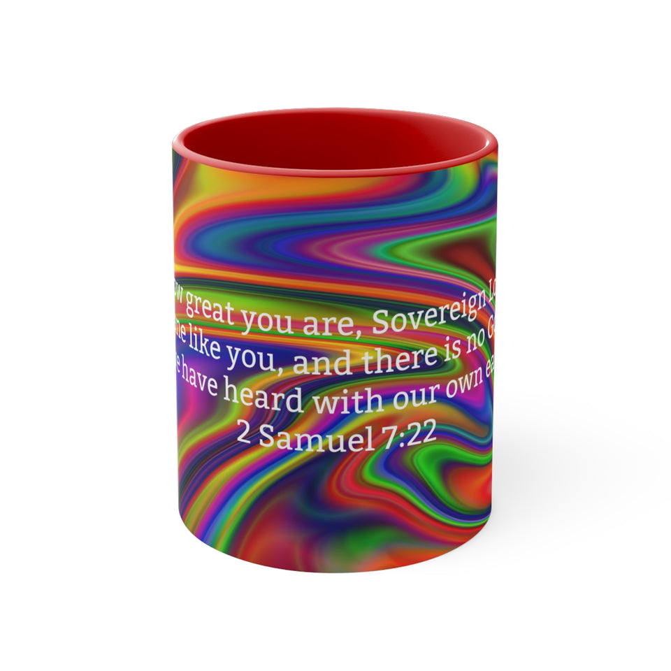 43CMSM  Colorful Marble 2 Samuel 7:22 Mug