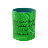 8CMSM  Colorful Marble Romans 6:23 Mug