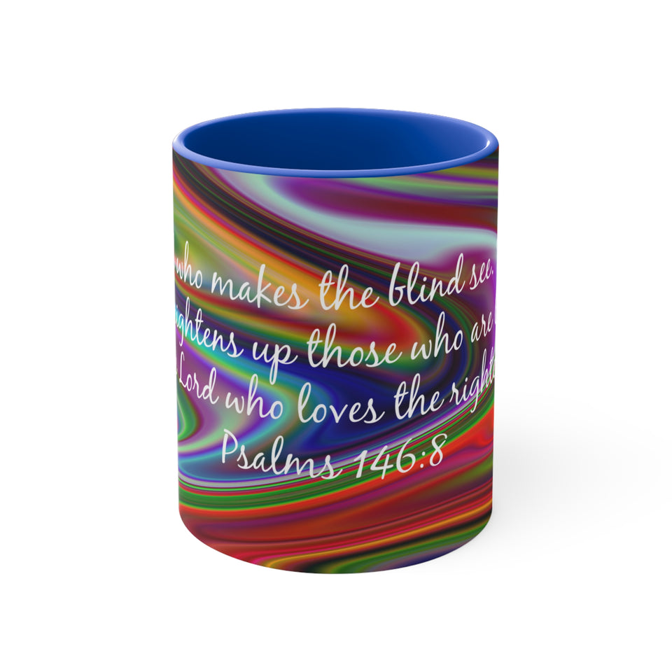 73CMSM  Colorful Marble Psalms 146:8 Mug