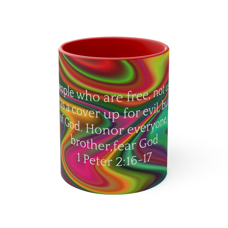 39CMSM  Colorful Marble 1 Peter 2:16-17 Mug
