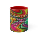 39CMSM  Colorful Marble 1 Peter 2:16-17 Mug