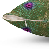 9PCF  Peacock Feather Pillow