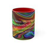 23CMSM  Colorful Marble Psalms 33:12 Mugs