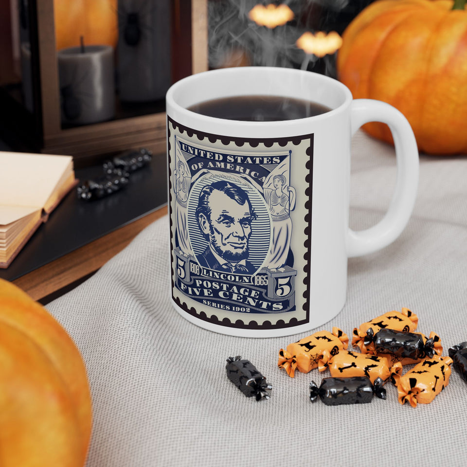 3ALSM  Abraham Lincoln US Stamp mug