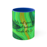 22CMSM  Colorful Marble Isaiah 43:25  Mug