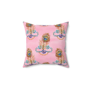 47PCF  Peacock Feather Pillow