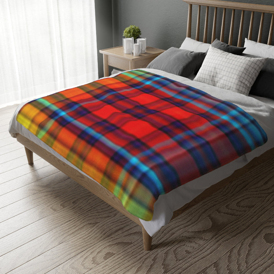 47CB  Colorful Plaid Blanket