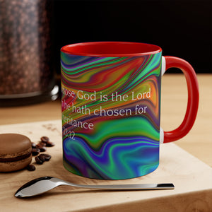 23CMSM  Colorful Marble Psalms 33:12 Mugs